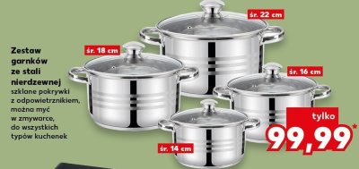 Zestaw garnków ze stali nierdzewnej promocja w Kaufland