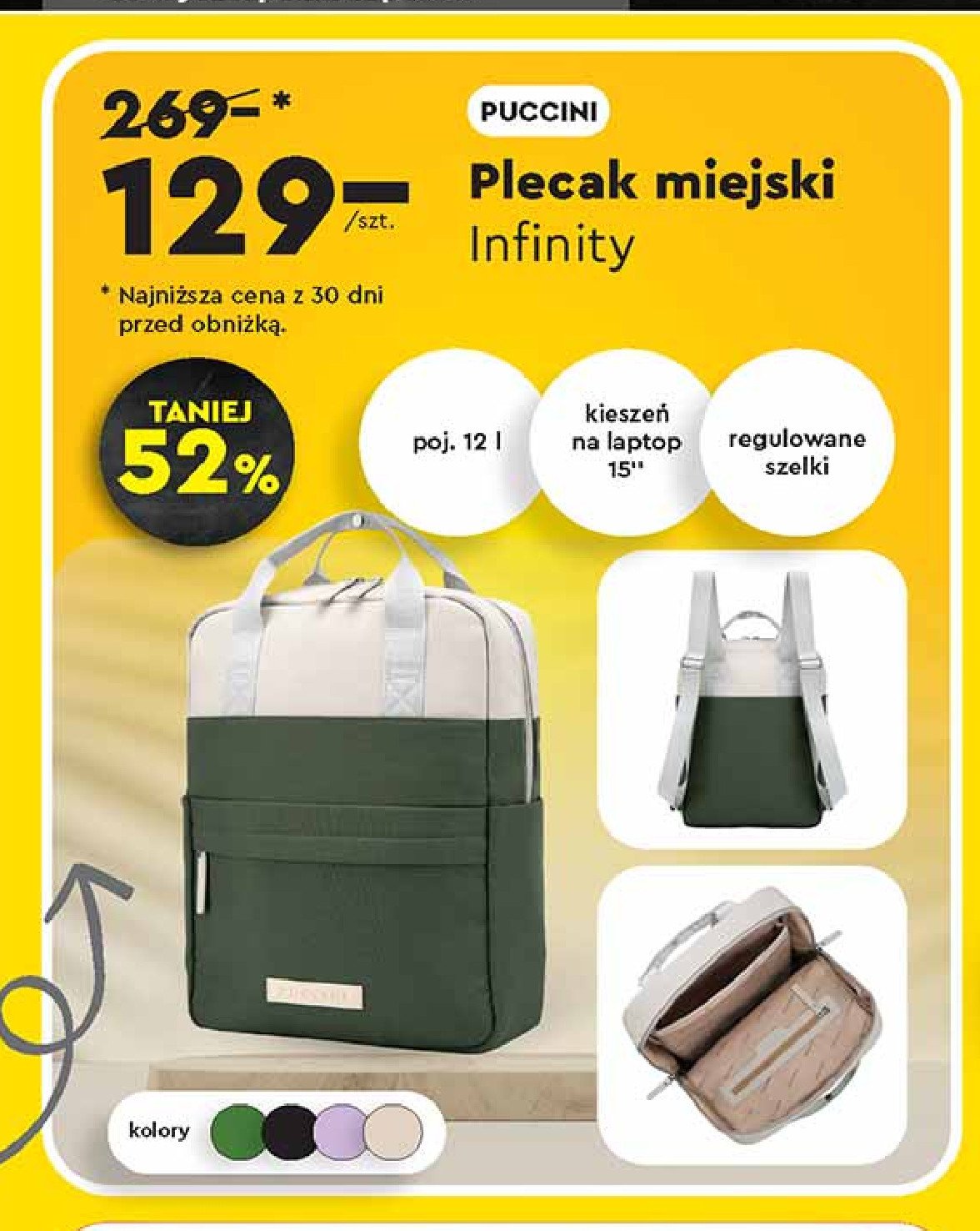 Plecak miejski infinity 12l Puccini promocja