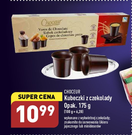 Kubeczki z czekolady Schoko becher promocja