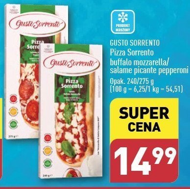 Pizza sorrento salame picante pepperoni Gusto sorrento promocja