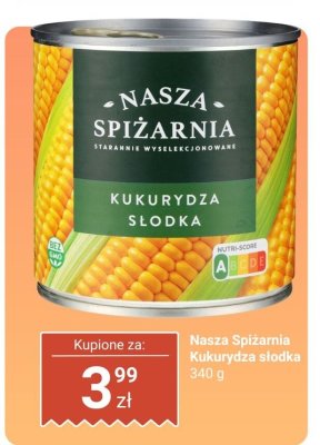 Kukurydza Nasza Spiżarnia słodka promocja w Biedronka