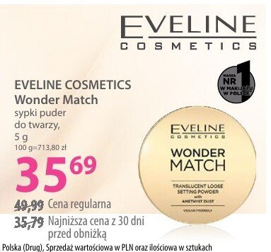 Puder sypki do twarzy Eveline Cosmetics Wonder Match 5g promocja w Hebe