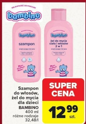 Szampon do włosów dla dzieci BAMBINO 400 ml promocja w Carrefour Market