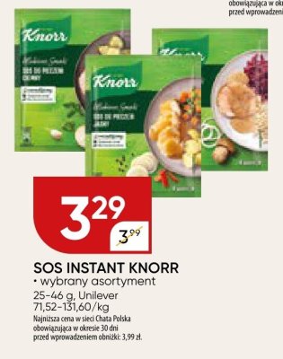 Sos instant Knorr wybrany asortyment promocja w Chata Polska