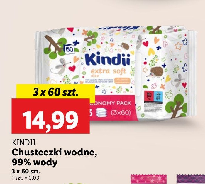 Chusteczki wilgotne extra soft Cleanic kindii promocja w Lidl