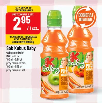 Sok Kubuś Baby promocja w POLOmarket