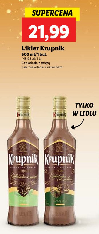 Likier Krupnik czekolada z orzechem promocja