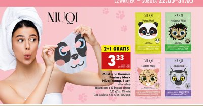 Maseczka na tkaninie s艂odka pandziula Niuqi fantasy mask promocja