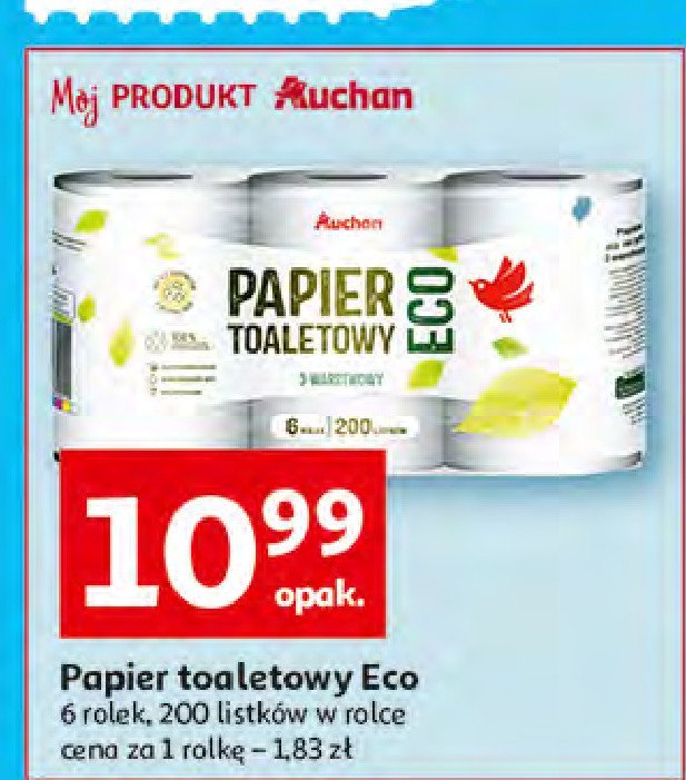 Papier toaletowy eco Auchan promocja