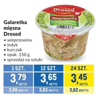 Galaretka mięsna Drosed wieprzowina indyk kurczak promocja w Makro