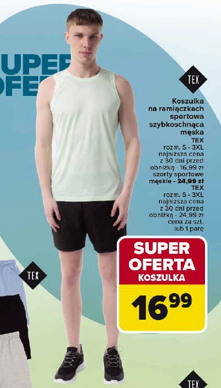Koszulka na ramiączkach męska s-3xl Tex promocja w Carrefour