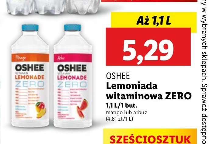 Lemoniada arbuz Oshee vitamin lemonade zero promocja