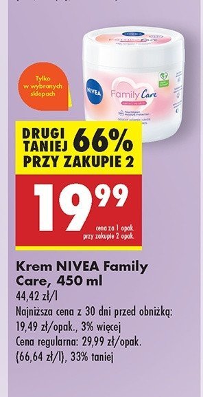 Krem do twarzy ciała i dłoni Nivea family care promocja w Biedronka