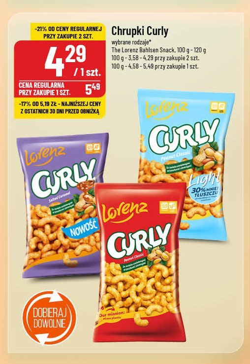 Chrupki salted caramel Lorenz curly promocja w POLOmarket