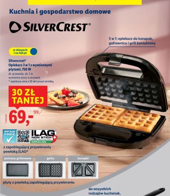 Opiekacz 3 w 1 z wymiennymi płytami Silvercrest 750 W promocja w Lidl