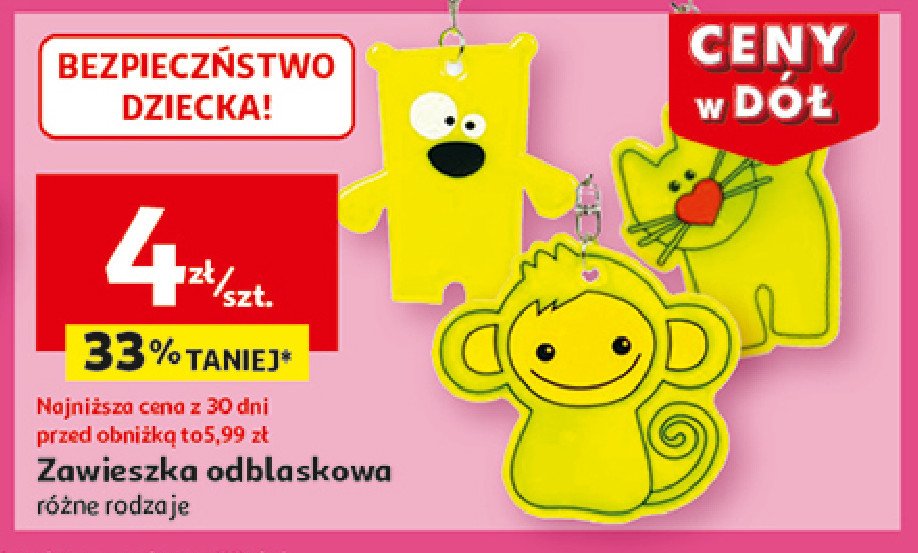 Zawieszka odblaskowa dla dzieci promocja w Auchan