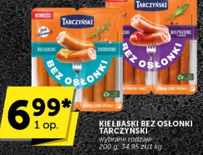 Kiełbaski bez osłonki Tarczyński promocja w Groszek