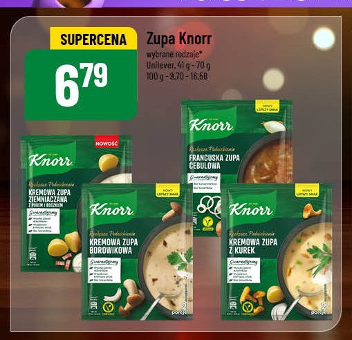 Kremowa zupa borowikowa Knorr rozkosze podniebienia promocja w POLOmarket