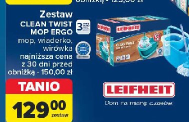 Zestaw do mycia podłóg clean twist ergo Leifheit promocja