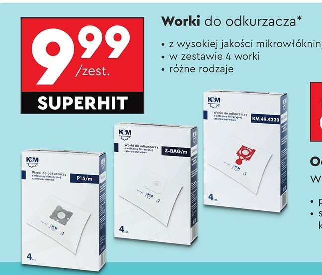 Worki do odkrzurzacza km 49.4020 K&m promocja w Biedronka