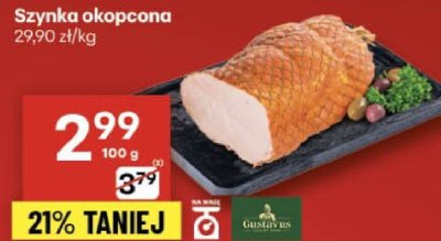 Szynka okopcona 29,90 zł/kg promocja w Delikatesy Centrum