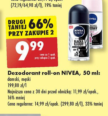 Antyperspirant original Nivea men invisible black & white promocja