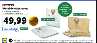 Worki do odkurzacza papierowe Parkside promocja