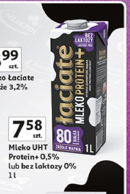 Mleko protein+ bez laktozy Łaciate promocja