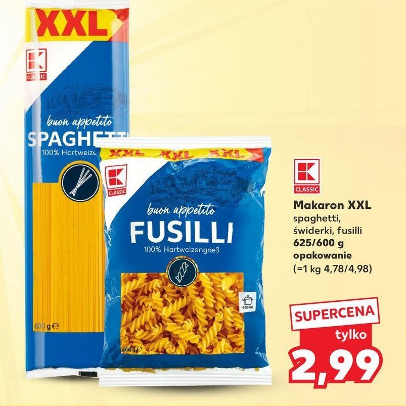 Makaron spaghetti K-classic promocja