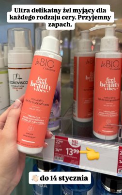 Żel beBIO Cosmetics naturalny do oczyszczania formuła Milky Jelly promocja w Rossmann
