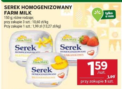Serek homogenizowany Farm Milk promocja w Stokrotka