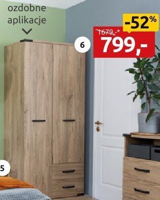 Szafa dwudrzwiowa z szufladami promocja w Black Red White