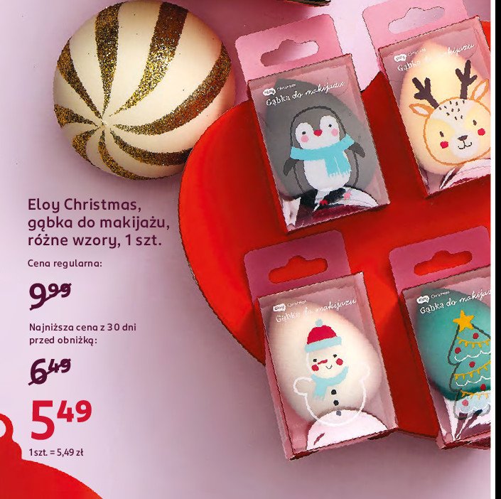 Gąbka do make-up Eloy christmas promocja w Rossmann