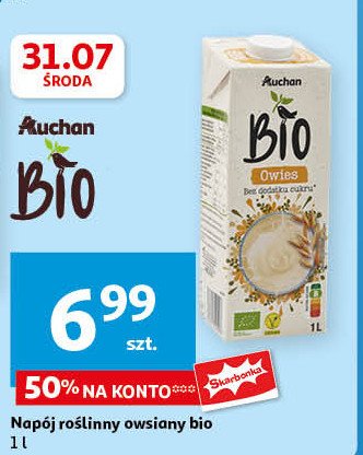 Napój owsiany sterylizowany uht Auchan bio promocja w Auchan