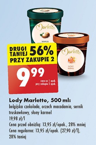 Lody wanilia-orzech makadamia Marletto promocja