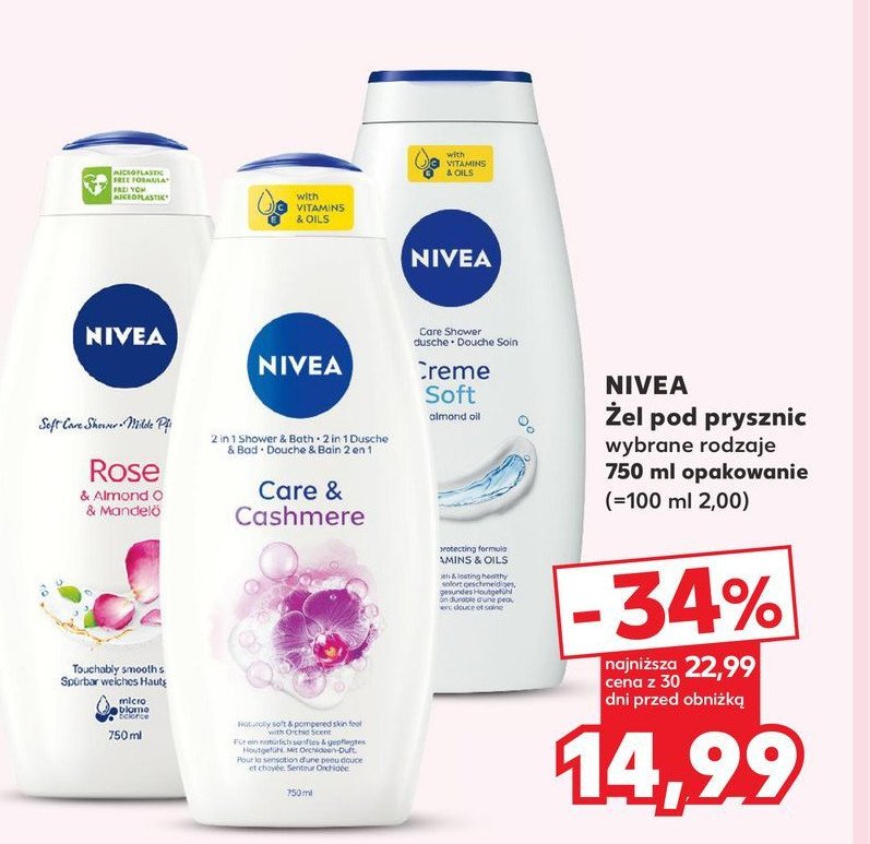 Żel pod prysznic rose & almond oil & mandelol Nivea promocja