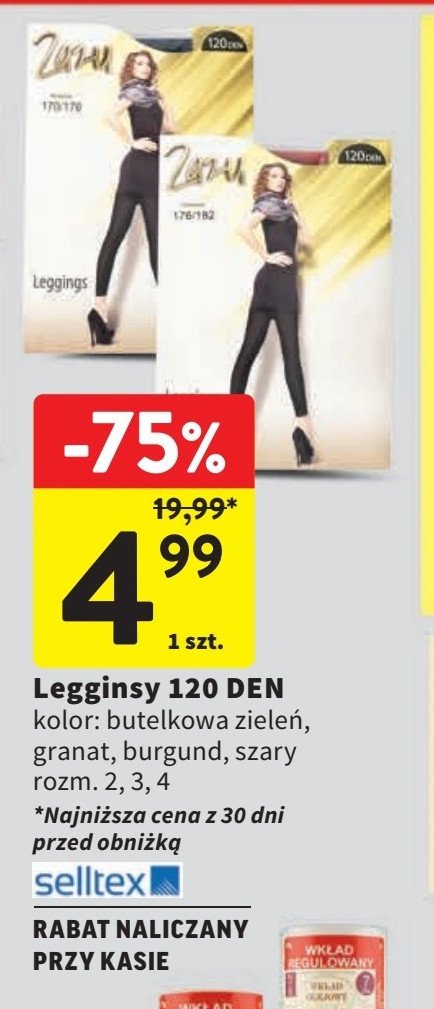 Legginsy damskie 120 den rozm. 4 SELLTEX promocja