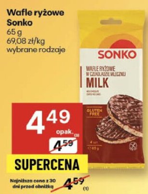 Wafle ryżowe Sonko promocja w Delikatesy Centrum