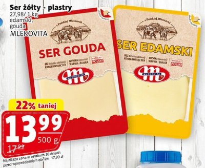Ser żółty - plastry gouda, edamski promocja w Prim Market