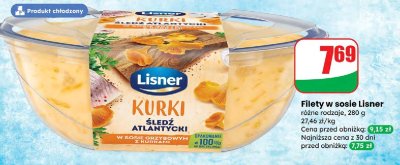 Filety w sosie Lisner różne rodzaje promocja w Dino
