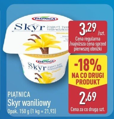 Skyr waniliowy Piątnica promocja w Aldi