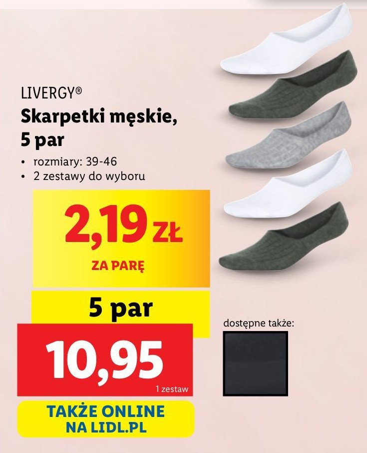 Skarpetki męskie rozm. 39-46 Livergy promocja w Lidl