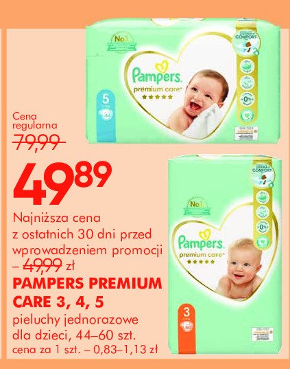 Pieluszki dla dzieci 3 midi Pampers premium care promocja