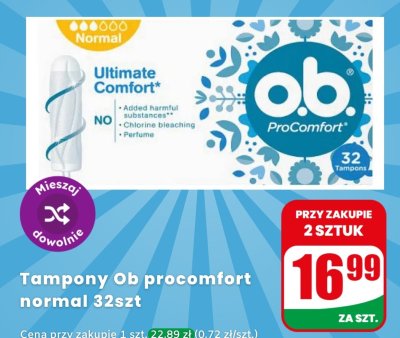 Tampony ProComfort Normal 32 szt. promocja w Dino
