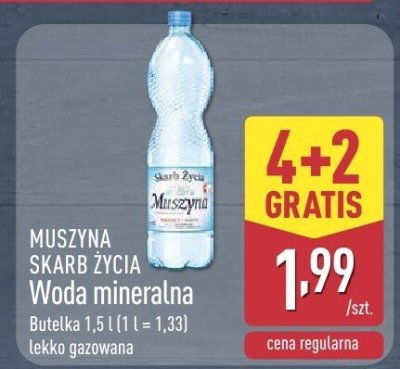 Woda Skarb Życia mineralna lekko gazowana promocja w Aldi