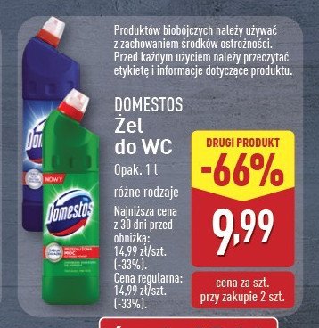 Płyn do wc pine Domestos promocja w Aldi