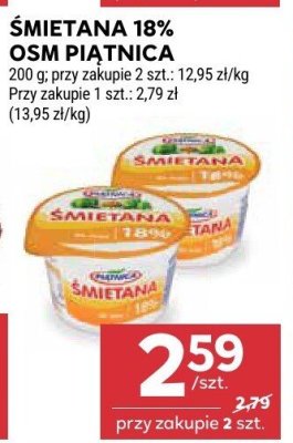 Śmietana 18% OSM Piątnica promocja w Stokrotka