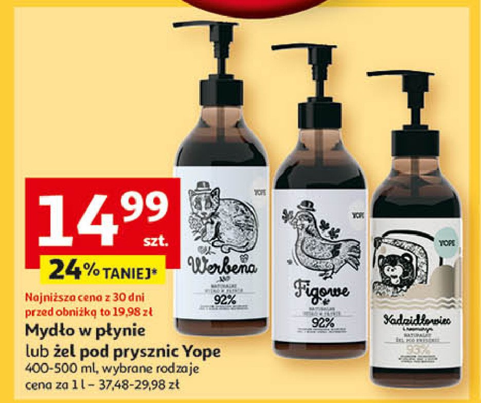 Żel pod prysznic naturalny kadzidłowiec Yope promocja