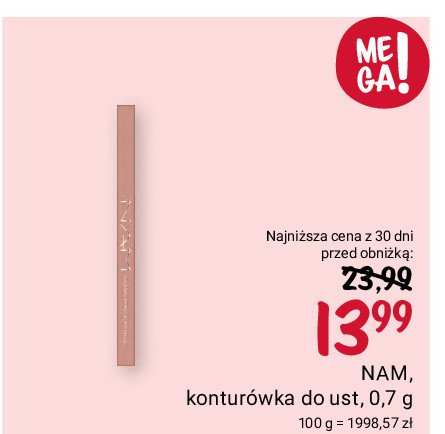 Konturówka do ust nr. 1 NAM ICONIC MATTE promocja