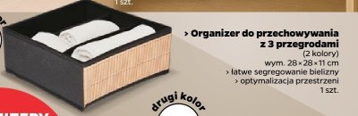 Organizer do przechowywania z 3 przegrodami 28x28x11 cm promocja w Netto